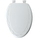 Mayfair 134EC 000 Ivy Sculptured Molded Wood Toilet Seat with Lift-Off Hinges, Elongated, White by M