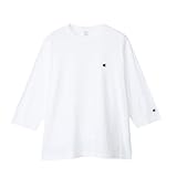 [チャンピオン] 長袖Tシャツ 七分袖 丸首 綿100％ ワンポイントロゴ リラックスフィット ドロップショルダー ロングスリーブTシャツ メンズ C8-A408Z ホワイト XL