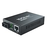10Gtek ギガビット 光メディアコンバーター シングルモード デュアルSCポート 1.25Gb / s 1000Base-LX to 10/100/1000Base-Tx 20km