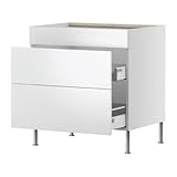 IKEA(イケア) FAKTUM アブストラクト ホワイト 80 cm 99856956 シンクユニット用ベースキャビネット 引き出し付/ フロント2枚、アブストラクト ホワイト