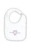 PETIT PRAIA Juliette 100 Percent Terry Soft Cotton With Press Button Bib (Small, White/Rose/Lilac by