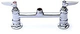 T&S Brass B-0220-LN Deck Mount Double Pantry Swivel Base Faucet with 8-Inch Centers, Lever Handles a