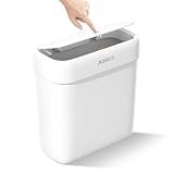 JUDRDO ゴミ箱 小型 9L ふた付き 消臭 ペット対策 スリム バスルーム 洗面所 トイレ 寝室 オフィス 用 ゴミ袋20枚付き 白