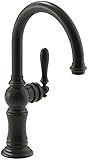KOHLER K-99264-2BZ Artifacts Single-Hole Bar Sink Faucet with 13-1/16-Inch Swing Spout and Arc Spout