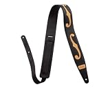 【正規品】 Gretsch グレッチ ギターストラップ F Hole Strap/Black Tan Leather ブラックタン レザー