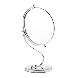 Perfk メイクミラー　両面ミラー　両面鏡　3倍拡大　鏡　デスクトップミラー　360度 スイベルデザイン　スキンケア　メイクアップ