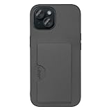 LOOF SKIN SLIM-SLOT レザー カード収納 スマホケース for iPhone 15 用 ケース カバー 背面 ストラップホール カードポケット シンプル 耐衝撃 薄型 軽量 leather [グレー]