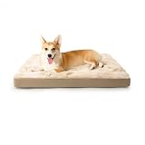 Peto-Raifu ベッド クッション 犬ベッド ペットベッド ペットソファーベッド 洗える ふわふわ 犬寝床 防水 滑り止め 老犬介護 床ずれ 防止 通年使用 冬/夏 秋田犬 中型犬 大型犬 多頭飼い 絞り風 ベージュ 91*68*7cm