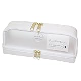 [ペンケース]スリムボトムポケットペンポーチ/ホワイト