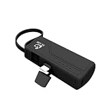 【2024新型モデル 直接充電】明誠 モバイルバッテリー 5000mAh Type-C用コネクター内蔵 軽量 小型 2A急速充電 USB-AとType-C 2種類入力 コンパクト LED電量表示 PSE認証済 Android Xperia/Galaxy/AQUOS/Pixel/Arrows/HuaweiなどType-C機種に充電対応（Type-C用、ブラック）