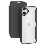 iPhone17 用 背面クリア手帳型ケース ブラック 436-cpu-bk
