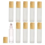 Asdays ロールオンボトル 10ml ガラス アロマ瓶 コスメ 詰替え 保存容器 遮光 アロマボトル ロールタイプ 精油 香水 小分け用 10本セット (10mL10本)