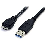 StarTech.com USBケーブル／USB 3.0（5Gbps）／50cm／Type-A - MicroB／オス - オス／SuperSpeed USB 3.2 Gen1 規格準拠／ブラック／USB マイクロB 変換 コード アダプターケーブル USB3AUB50CMB