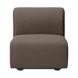 無印良品 カバー ブラウン 小 洗いざらしの綿帆布 アームレス ユニットソファ用 82584509