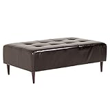 ベンチソファ 背もたれ無し ベンチチェアー 長椅子 イス ダイニング 2人掛け 合皮レザー Baggy RG 3×5 ダークブラウン