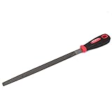 uxcell　ヤスリ　トライアングルファイル　プラスチックカバーハンドル　グレー　炭素鋼　ファイリングツール　37cm