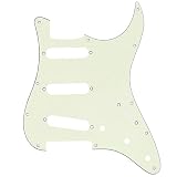 Musiclily Pro 72年式11穴 ストラトキャスター用ピックガード日本製Fender Japan Stratエレキギター用、アイボリーミント3P