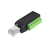 Poyiccot RJ45 LAN アダプタ、 8ピンネジ端子アダプター、8ピンネジ留め式 端子コネクタ、RJ45ネットワークポート、 8P8C オス変換ヘッドから端子アダプタ、8p8cネジ留め式端子コネクタ用 デジタルDVRアダプタ (1個)