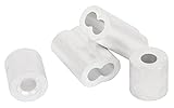Forney 61039 Wire Rope Stops and Ferrules, Aluminum Cable Sleeves, 1/4-Inch, 2-Stops, 2-Ferrules [並行