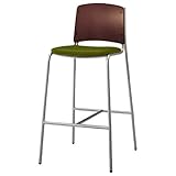 オリバー ダイニング ハイカウンターチェア スチール 布 ミディアムブラウン×イエローグリーン (S・CS-4145・MB・ST+CF-18C)