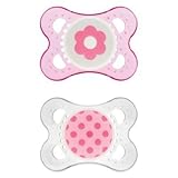 MAM Clear 0-6M 2-Pack Pacifiers in Pink by MAM [並行輸入品]