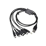 5 in 1 USB 充電ケーブル 急速充電 FOR New 3DS(XL/LL)/FOR 3DS(XL/LL)/FOR 2DS/FOR DSi(XL/LL)/FOR GBA-SP/FOR Wii U/FOR PSP 1000/2000/3000に対応充電ケーブル 多機能 マルチゲームUSB充電ケーブル 1.2m