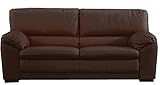 エジソン 総革イタリア製 3人掛ソファ ダークブラウン