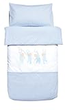 Petit Praia Duvet Cover Cot (60 x 120 cm, Baby Celeste) by Petit Praia