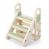 Thinkmax 踏み台 子供 折りたたみ 2段 3段 可変式 ハンドル付き トイレトレーニング 幼児用踏み台 ステップ台 登り台 洗面所 手洗い キッズステップ プレゼント グリーン