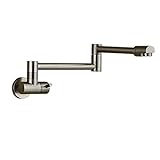 Rozin® Wall Mounted Single Cold Water Kitchen Sink Faucet Folding Swivel Spout Tap Brushed Nickel [並