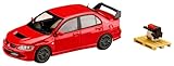 HJ64 1/64 三菱ランサーエボリューション 8 MR GSR エンジンディスプレイモデル付き レッドソリッド 完成品