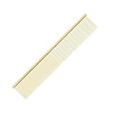 PPIOOY ペット用 両目櫛 犬 ブラッシング トリミング コーム 犬猫用 ハサミ サロン トリマーさん 美容ブラシ プレーティング 合金 スリッカーブラシ 猫 犬 トリミング ハサミ 犬 コーム 猫 コーム (グレー)