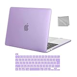 MOSISO 対応機種 MacBook Pro 13 インチ ケース M2 2025-2016 A2338 M1 A2251 A2289 A2159 A1989 A1706 A1708、(プラスチック)シェルカバー & (日本語 JIS配列)キーボードカバー & クリーニングクロス(ライトパープル)