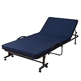 山善(YAMAZEN) 高反発折りたたみベッド シングル ネイビー KBK-90S(WNV)