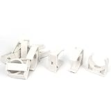 uxcell　パイプクランプ　給水管クリップ　10個入り　ホワイト　PVC　直径32mm　41x39x18mm
