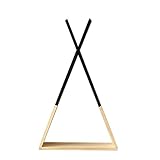 シェルフの三角の壁吊りクリエイティブウォールのベッドルームの装飾 (色 : 黒)