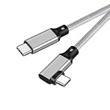 USB-C & USB-C ケーブル 0.2m SLEIJAOOE【20Gbps転送/PD3.0/QC3.0対応 100w急速充電 /4K@60Hz映像出力/ 】USB 3.2 Gen 2x2ケーブル 超高耐久【編組ナイロン 】スマートフォン/ラップトップ/タブレットなど様々なType-Cデバイスに対応 (0.2m, グレー)