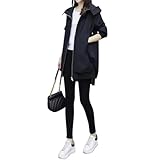 風を通さないアウターレディース ジャンパー レディース 軽量 フード付き レディースアウター ブルゾン ウィンドブレーカー スタジャン アウター カジュアル アウトドア 秋 冬 春 コートレディース パーカー 上着 (L, ブラック)