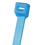 Panduit PLT4S-C76 Pan-Ty Cable Tie, Tefzel, Aqua Blue, Standard Cross Section, Curved Tip, 50lbs Min
