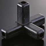 e-kanamono 組立パイプシステム UPS-25S 25mm角アルミパイプ用 コネクター 4PK 黒(樹脂製)