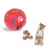 犬おもちゃ噛む おやつボール 犬 早食い防止 餌入れボール 知育玩具 犬噛むおもちゃ 丈夫 犬用玩具 歯清潔 運動不足 ストレス解消 ペットおもちゃ 玩具ボール 投げるおもちゃ -レッド||M-11*11cm
