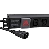 kenable 配電ユニット 8ウェイ C13 IEC 19インチ 水平 PDU - C14プラグ [8方向水平]
