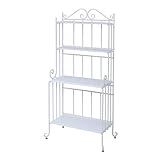 JKプラン Rosetta ロートアイアンシリーズ レトロ調 姫系飾り棚 幅92 ホワイト IRI-0004-WH