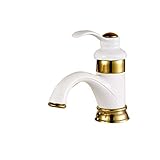 ヨーロッパの銅の洗面器の蛇口の温水と冷水の洗面台のシングルホール洗面所の浴室レトロ家の蛇口