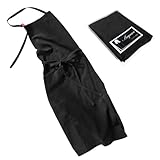 [anyasun] エプロン 首掛け リネン カフェ風 シンプル おしゃれ ナチュラル 北欧 無地 おしりが隠れる ポケット付き 男女兼用