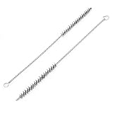 uxcell クリーニングブラシ　ワイヤ管を洗うブラシ　ステンレス鋼線管　長さ27cm　直径8mm　金属　2本