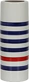 不二貿易 陶製傘立て ボーダー マリン ネイビー&amp;レッド 23256