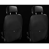 lewu キックガード カー シート 保護 自動車用 カバー 傷 汚れ防止 収納 ポケット 付き 汎用 (ブラック2枚)