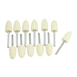 uxcell フェルトバフ コーンフェルトボブズバフツール　マウントフェルトボブ　12個　10.5mmの直径　3mmのシャンク径