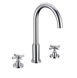 KES 3-Hole Two Handle Widespread Laundry Utility Bathtub Faucet Polished Chrome, L4304 [並行輸入品]